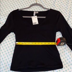NEW H&M long sleeve mock wrap top